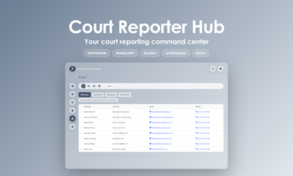 Court Reporter Hub - Manage