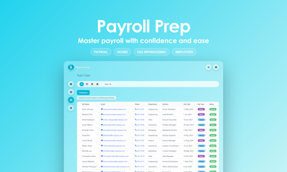Payroll Prep - Manage