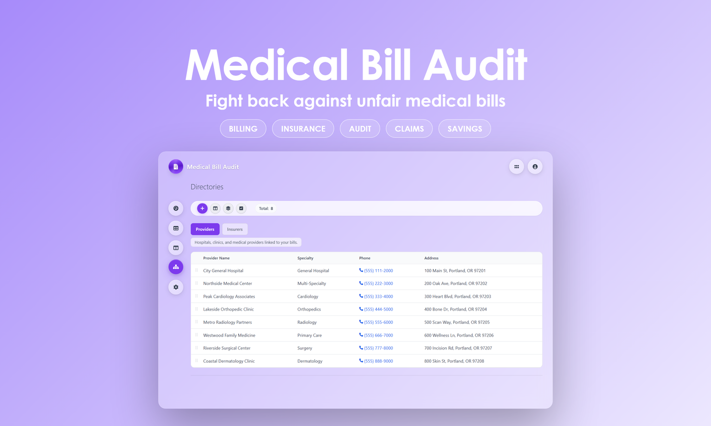 Medical Bill Audit - Manage
