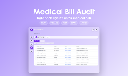 Medical Bill Audit - Manage