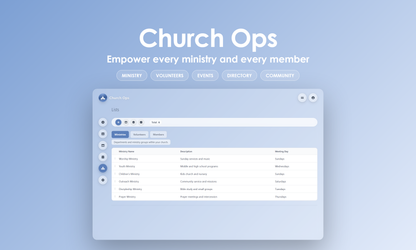 Church Ops - Manage