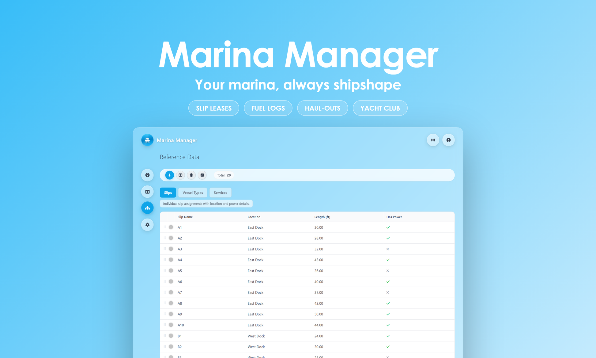Marina Manager - Manage