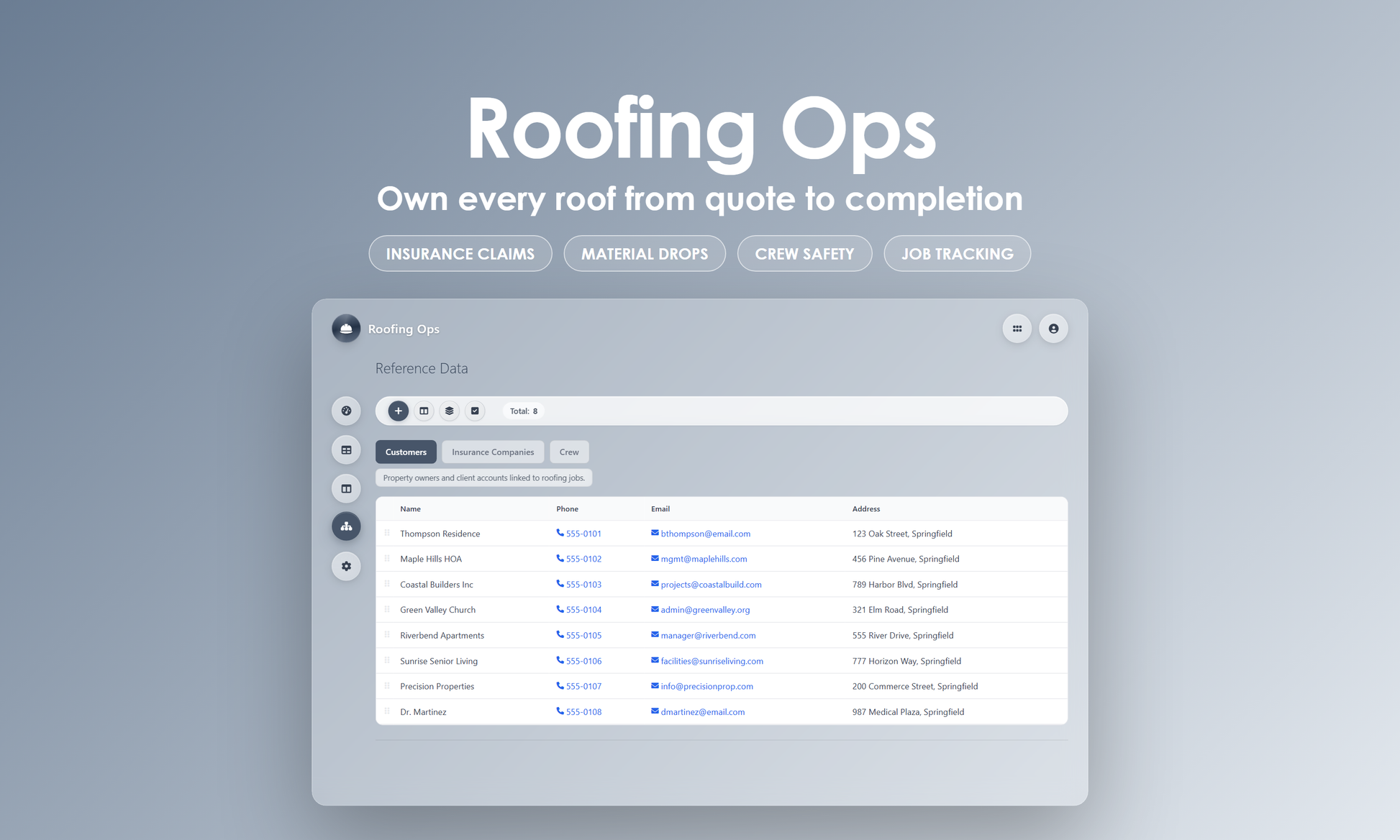 Roofing Ops - Manage