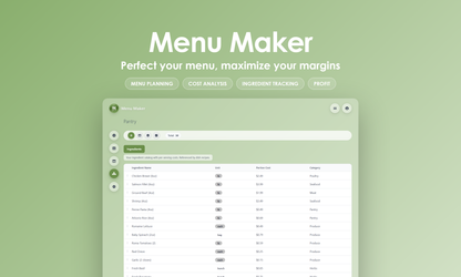 Menu Maker - Manage