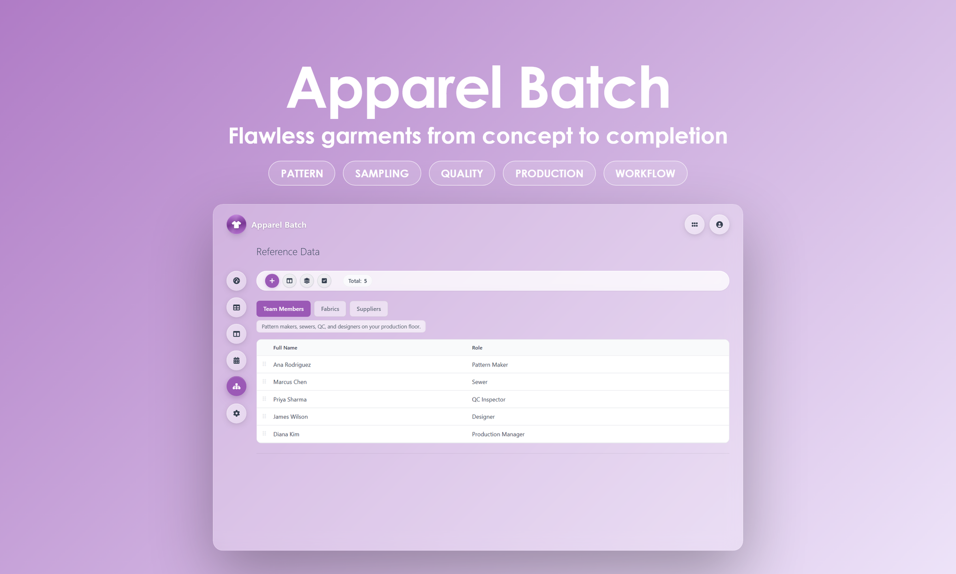 Apparel Batch - Manage