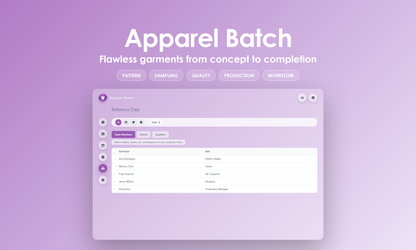 Apparel Batch - Manage