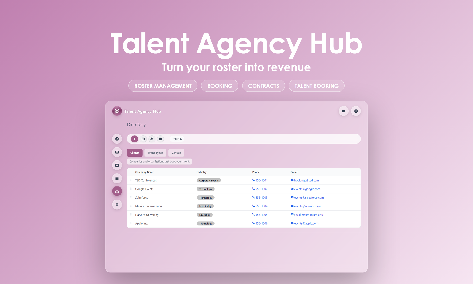Talent Agency Hub - Manage