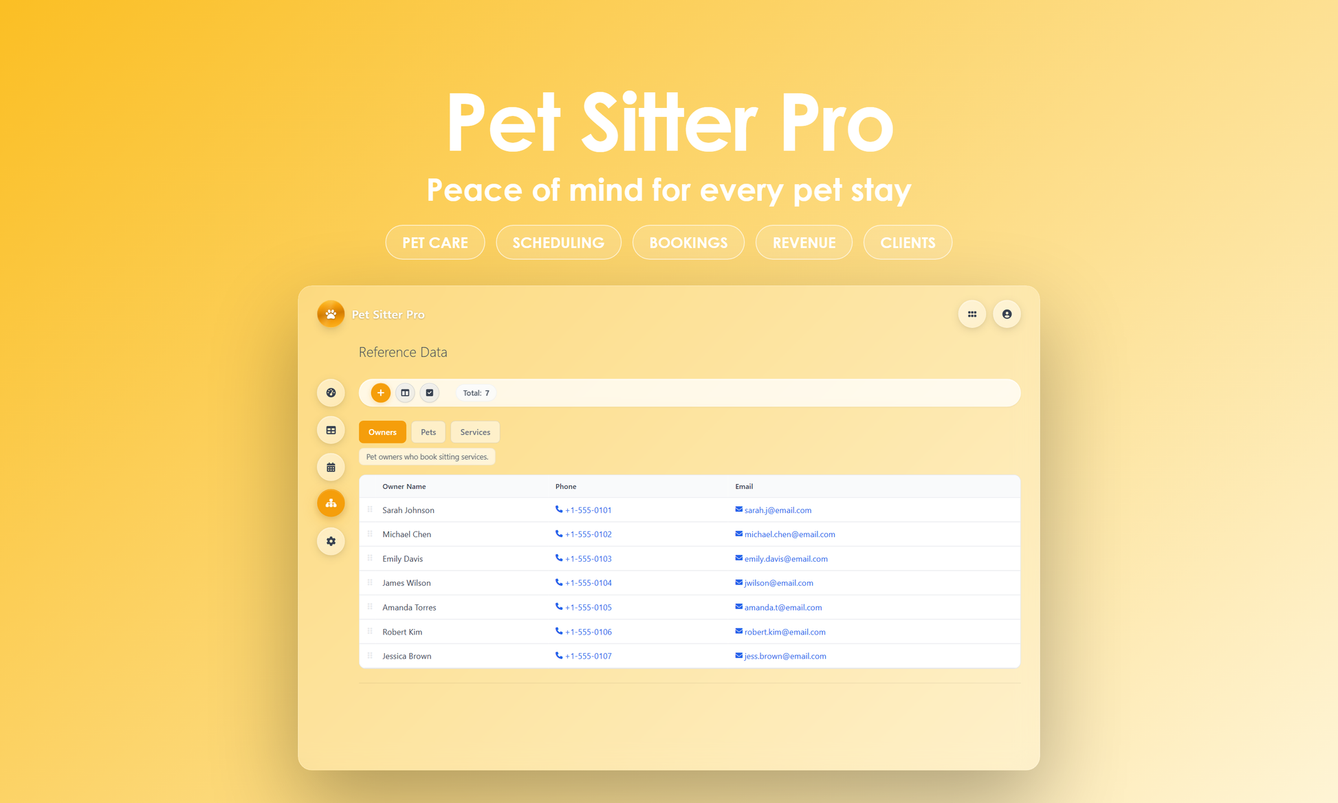 Pet Sitter Pro - Manage