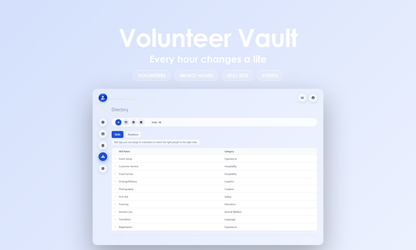 Volunteer Vault - Manage