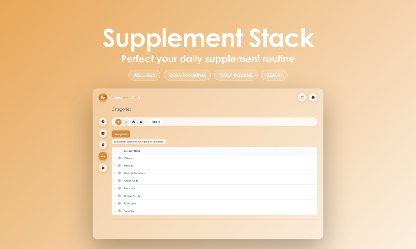 Supplement Stack - Manage