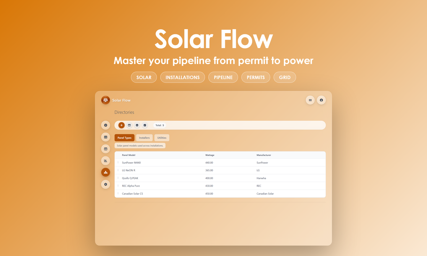 Solar Flow - Manage