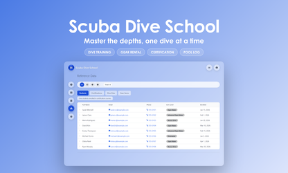Scuba Dive School - Manage