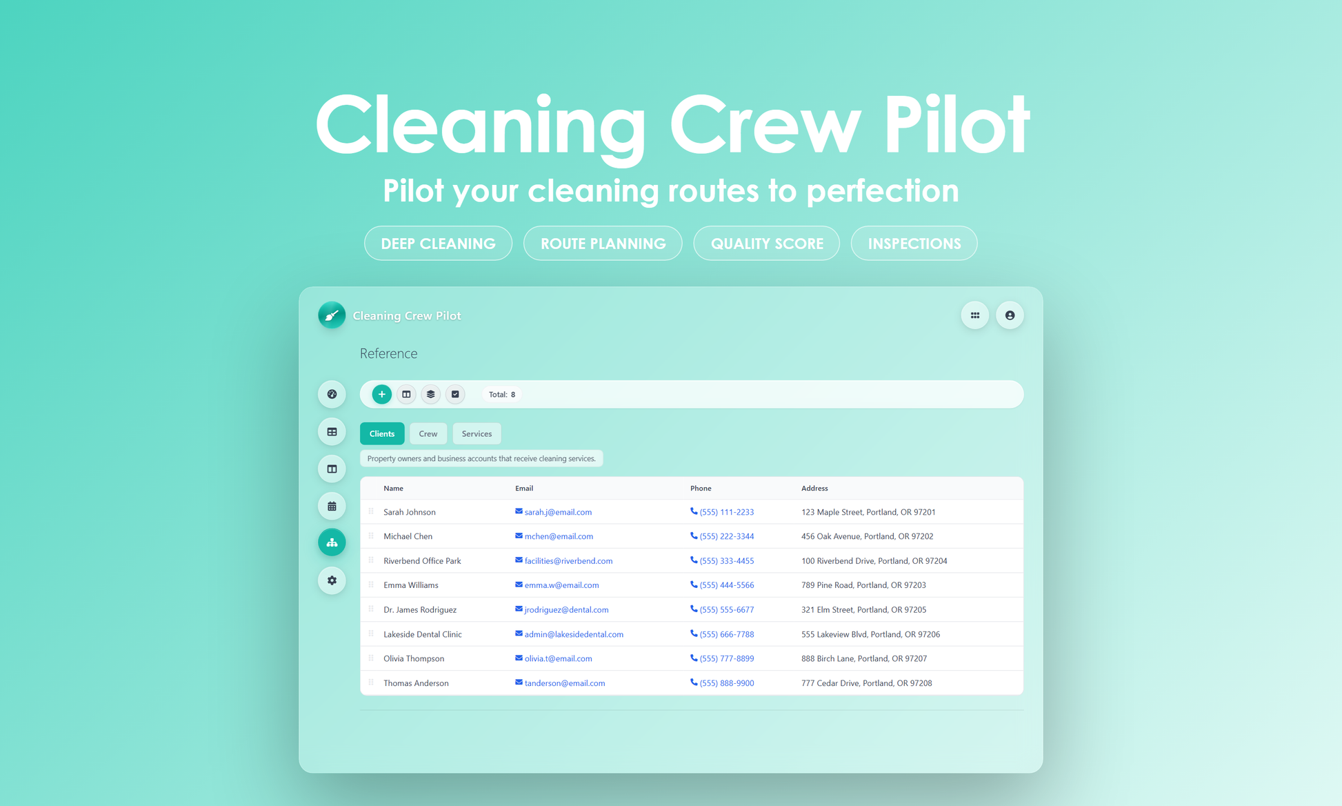 Cleaning Crew Pilot - Manage