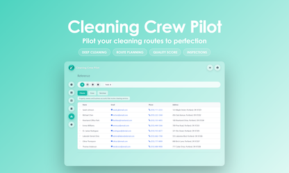 Cleaning Crew Pilot - Manage