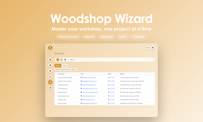 Woodshop Wizard - Manage