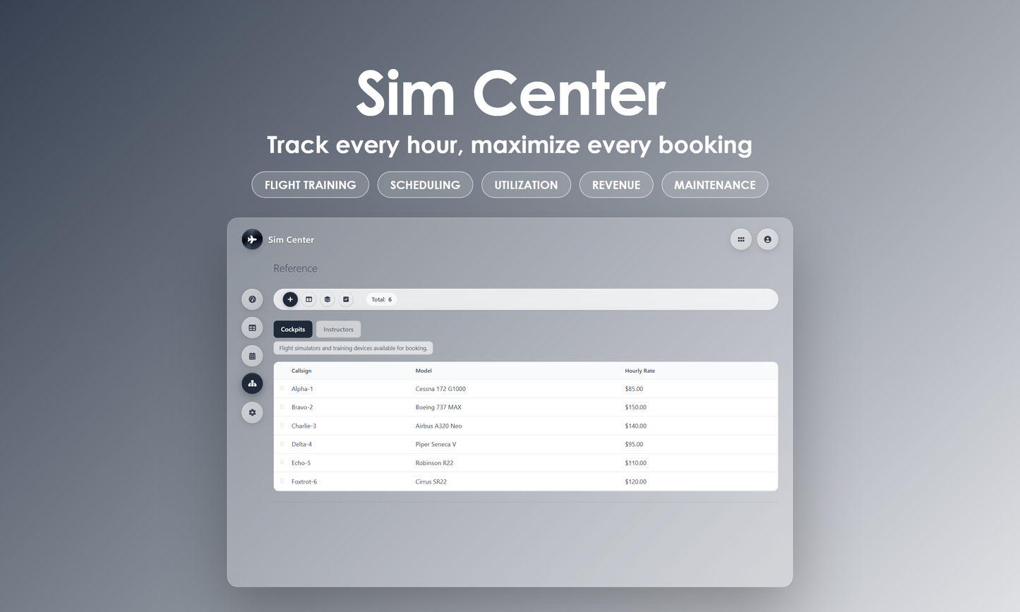 Sim Center - Manage