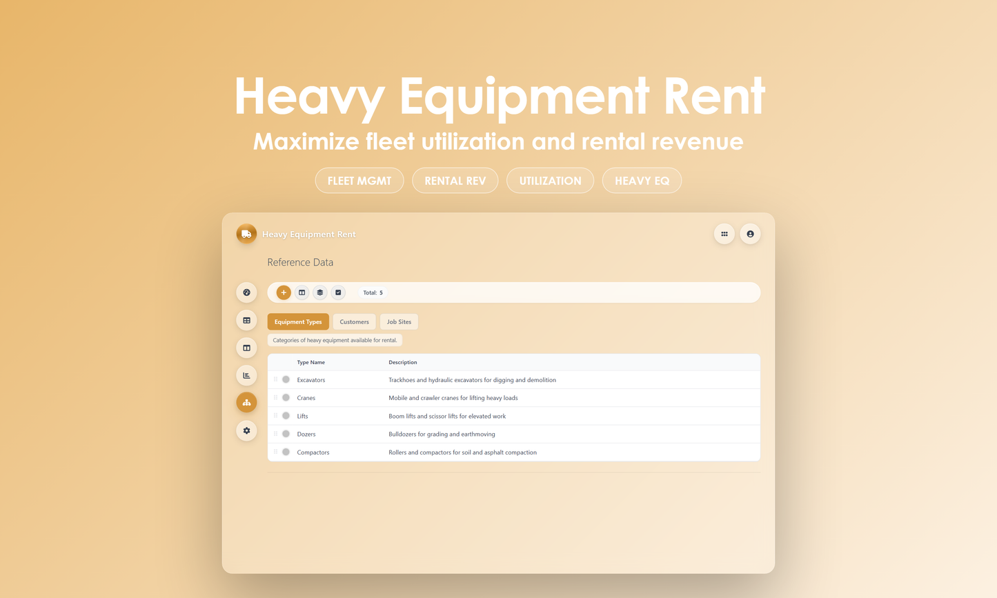 Heavy Equipment Rent - Manage