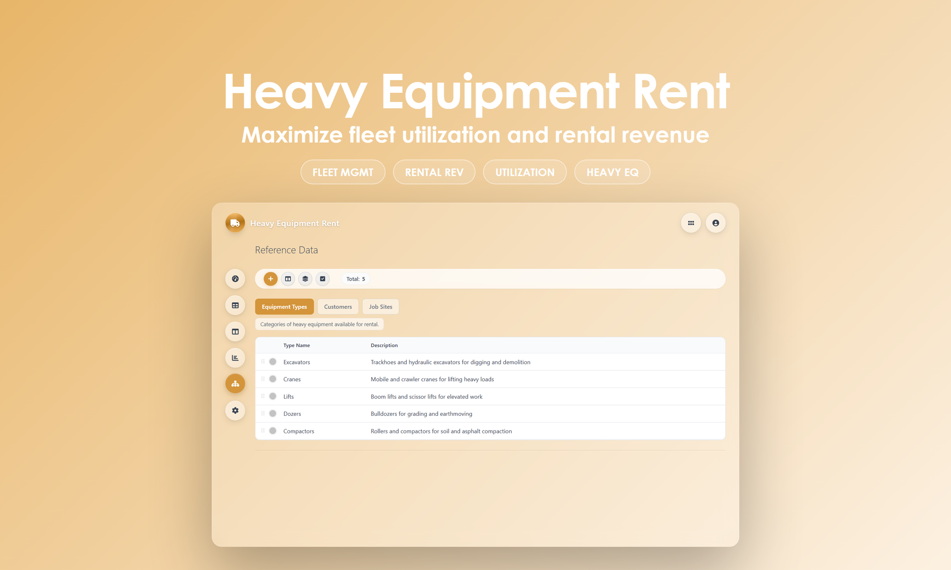 Heavy Equipment Rent - Manage