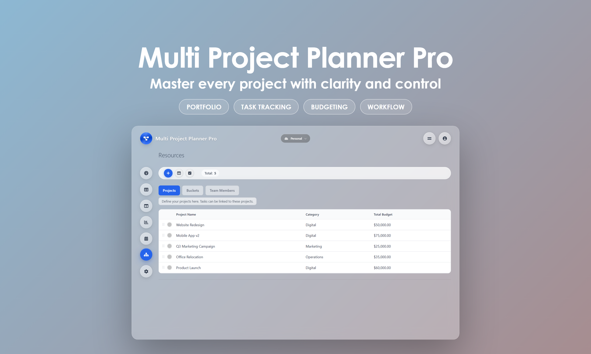 Multi Project Planner Pro - Manage