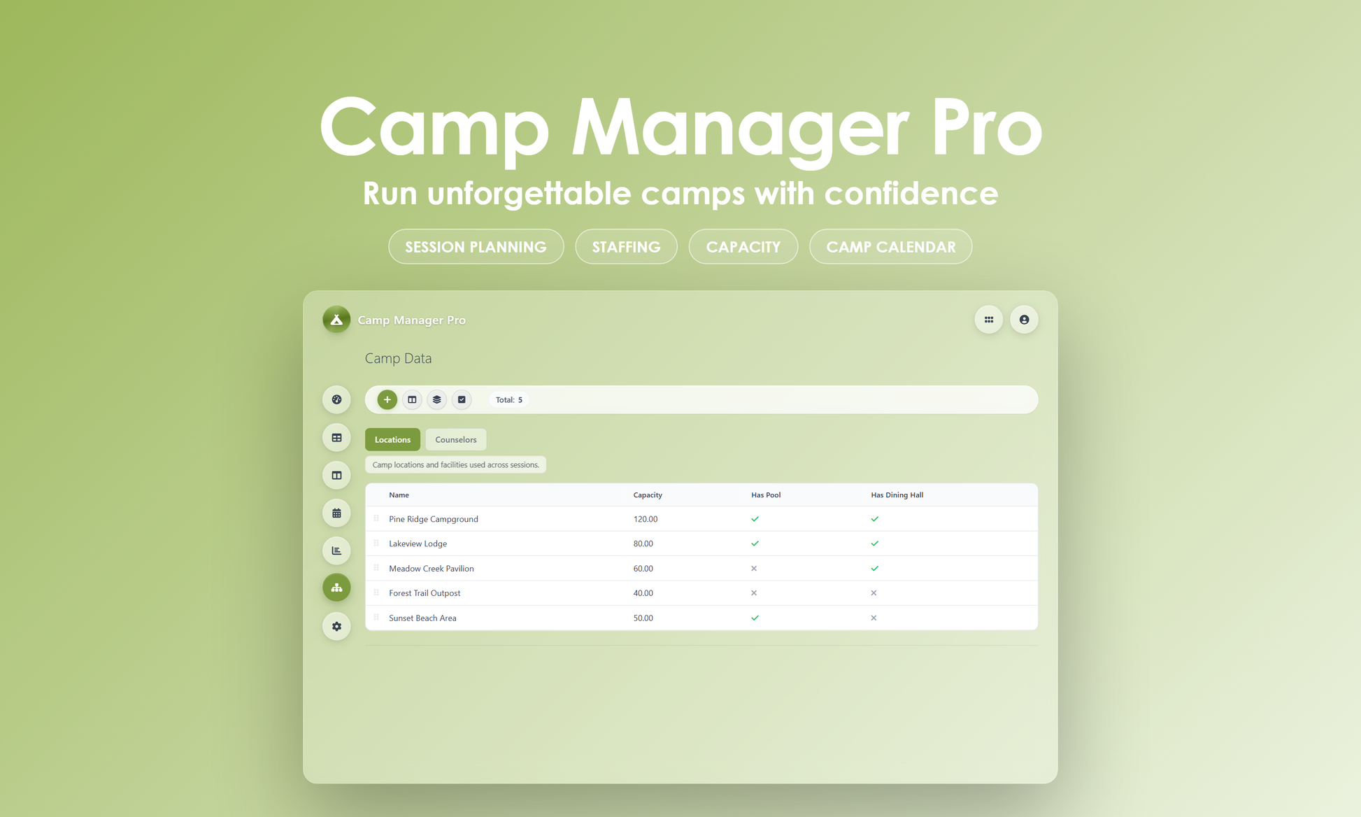 Camp Manager Pro - Manage