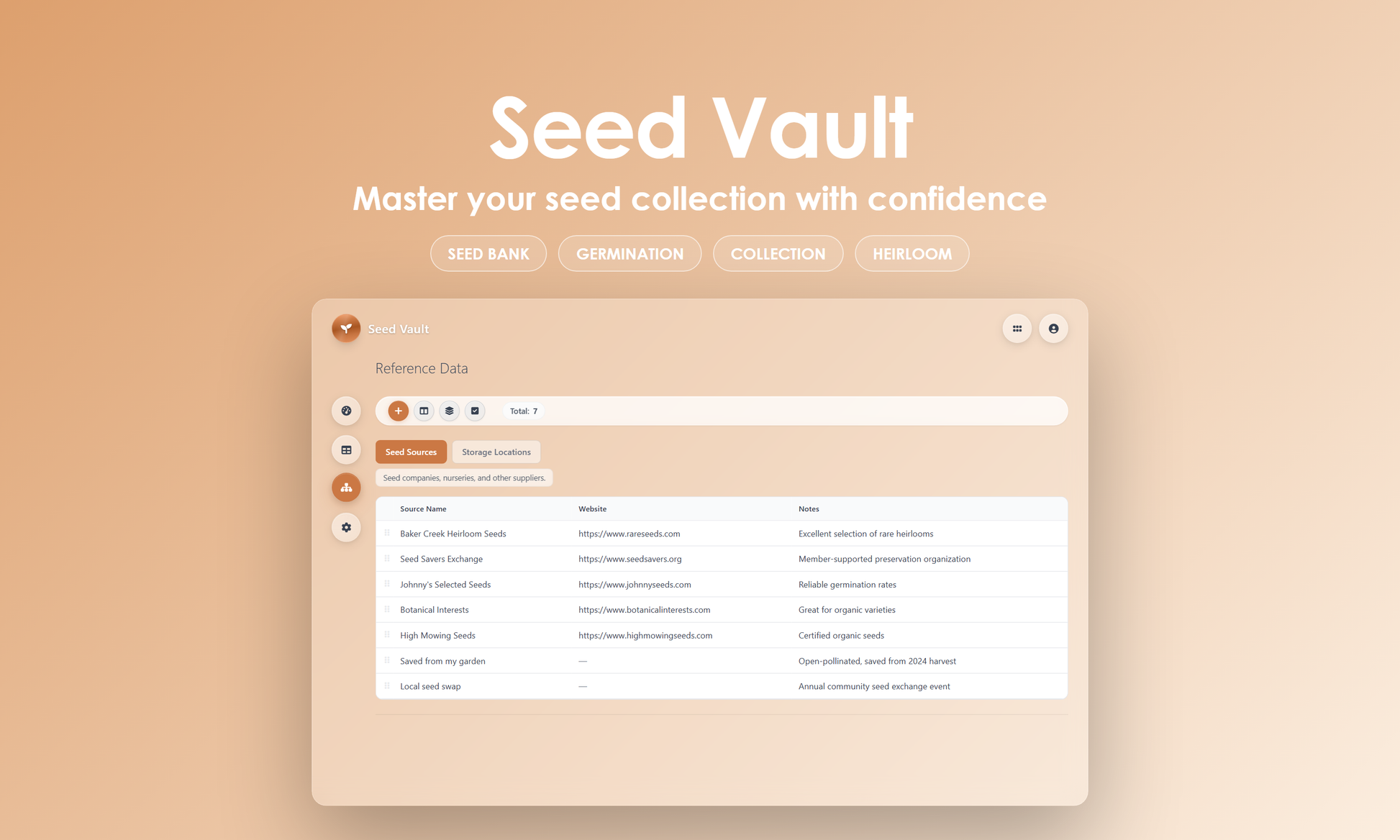 Seed Vault - Manage