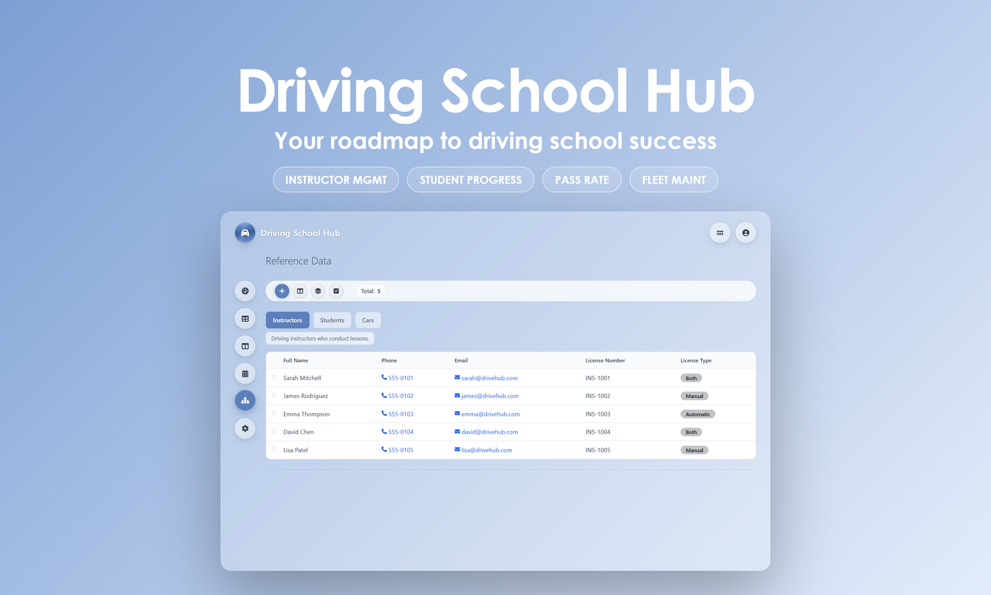 Driving School Hub - Manage