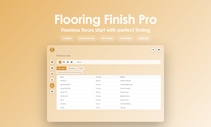 Flooring Finish Pro - Manage
