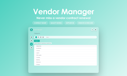 Vendor Manager - Manage
