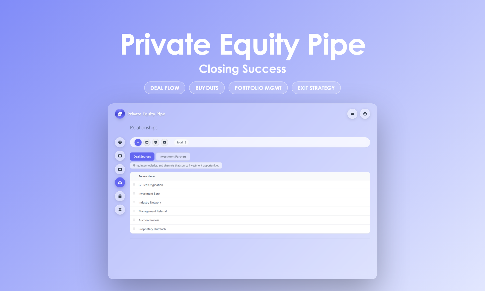 Private Equity Pipe - Manage