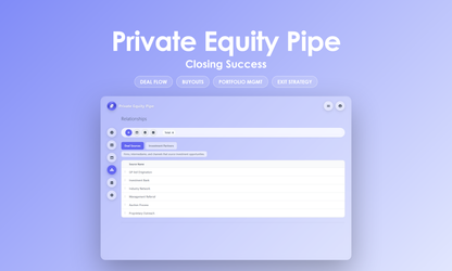 Private Equity Pipe - Manage
