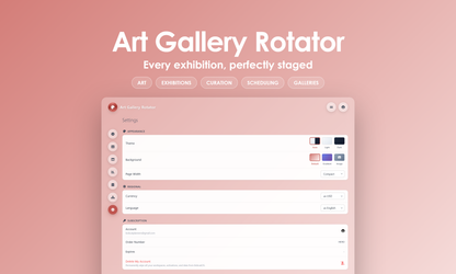 Art Gallery Rotator - Settings