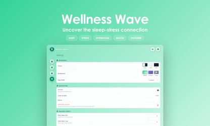 Wellness Wave - Settings