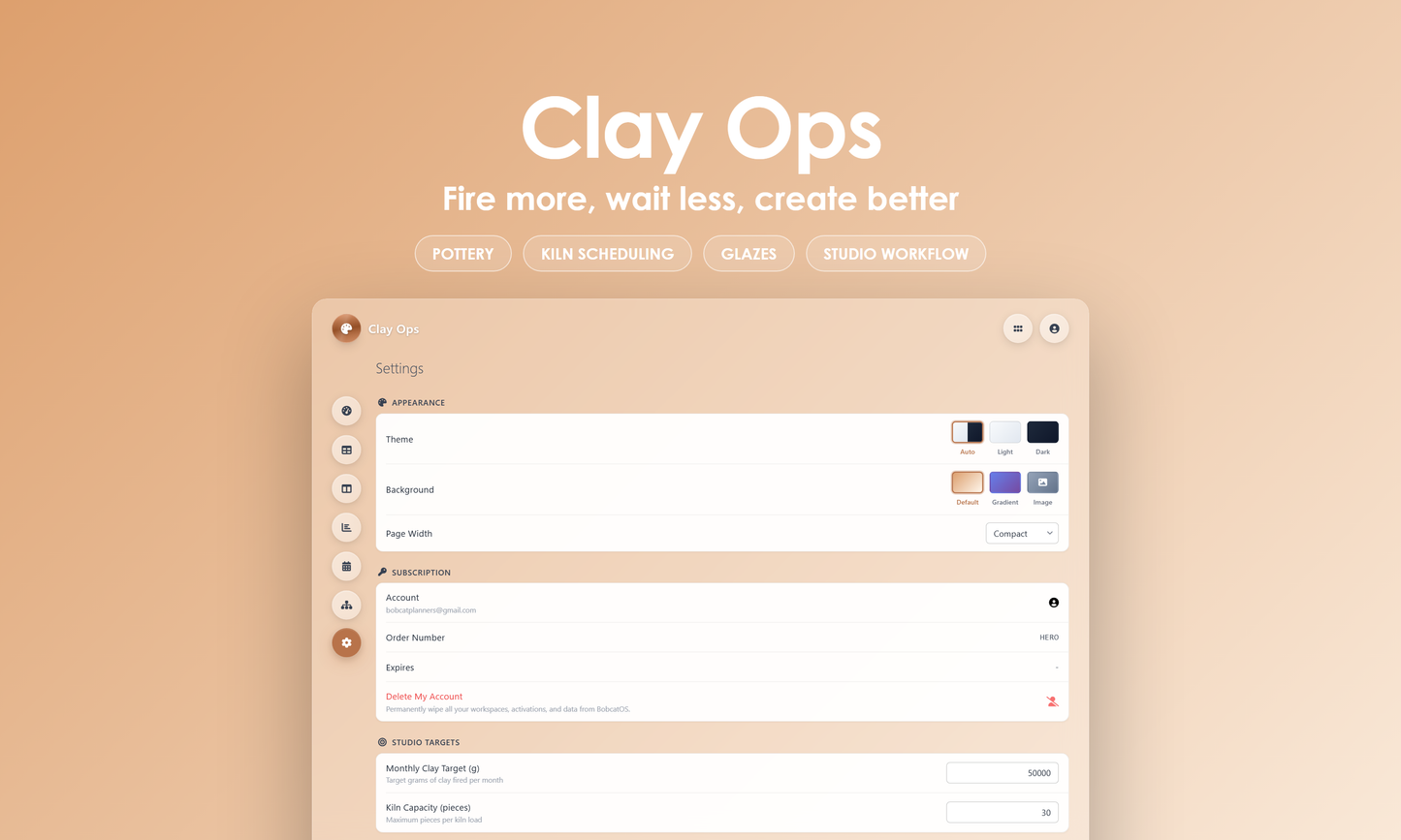 Clay Ops - Settings