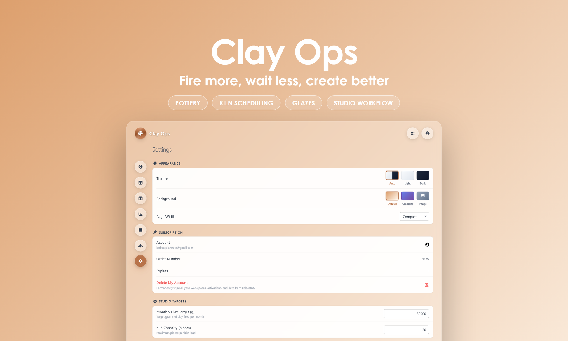 Clay Ops - Settings