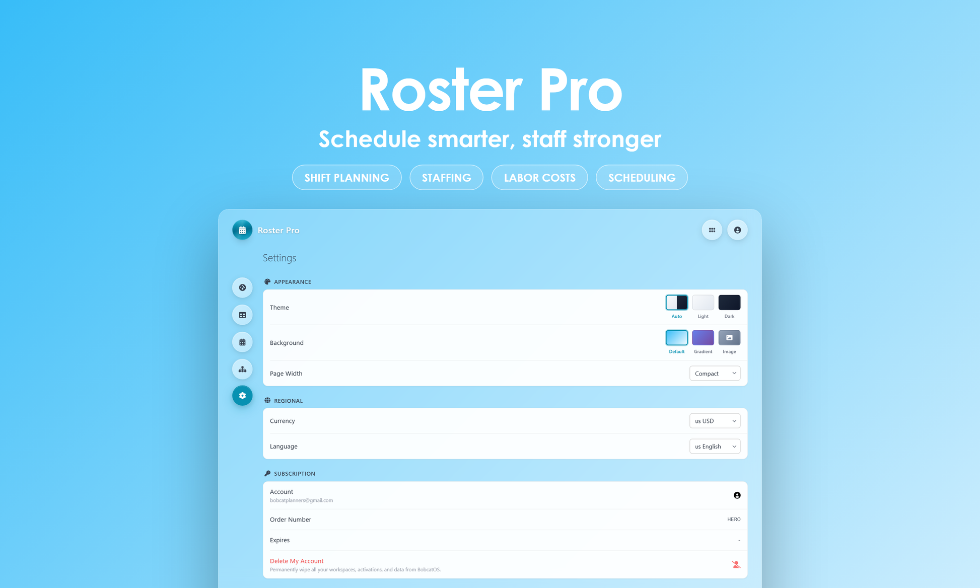 Roster Pro - Settings