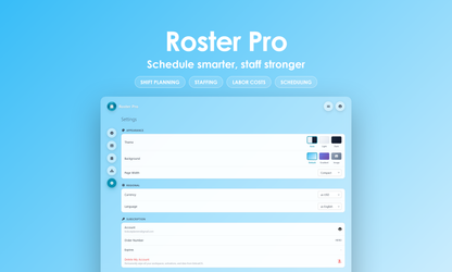 Roster Pro - Settings