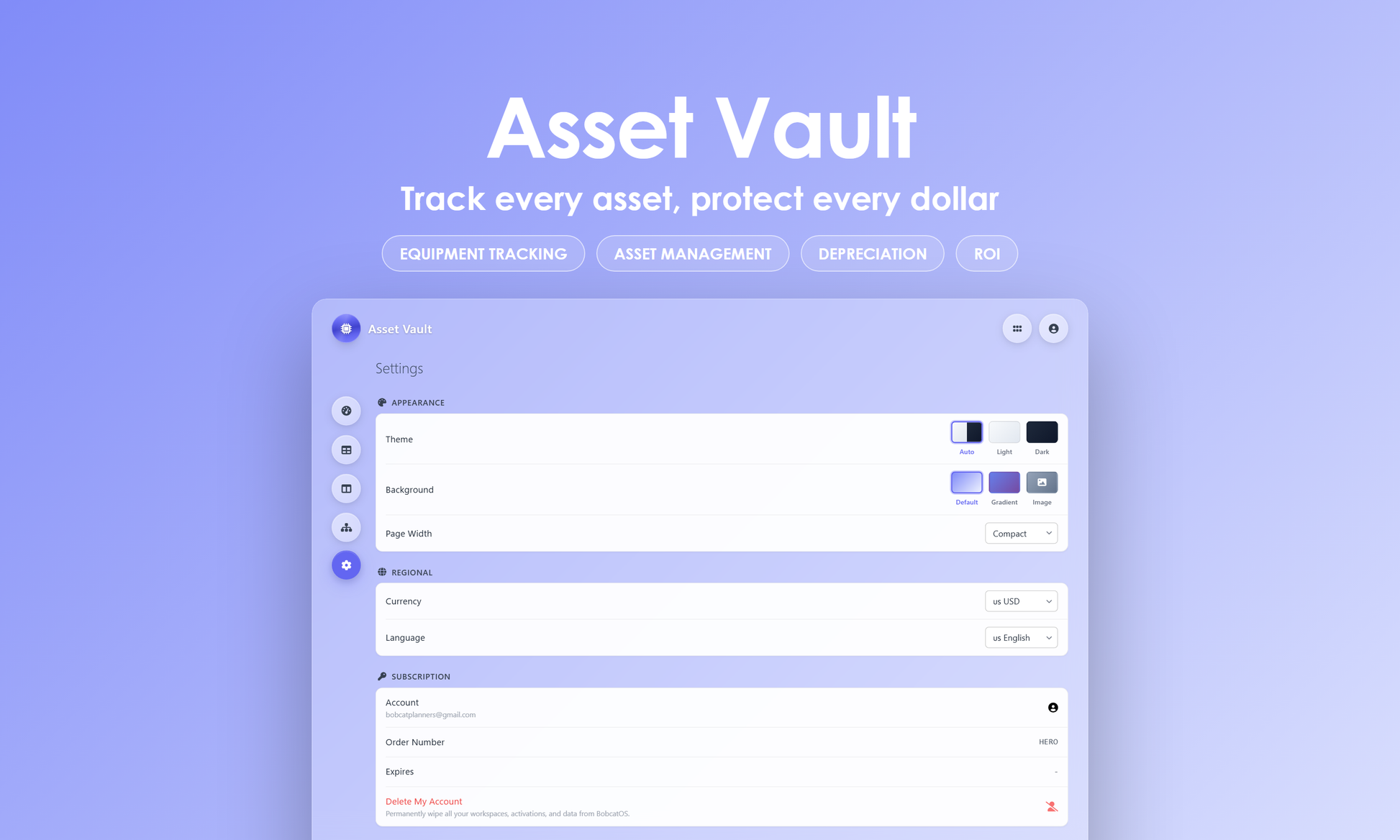 Asset Vault - Settings