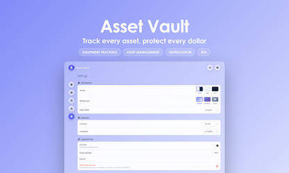 Asset Vault - Settings