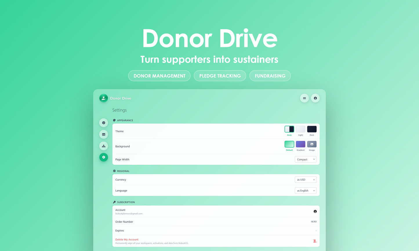 Donor Drive - Settings