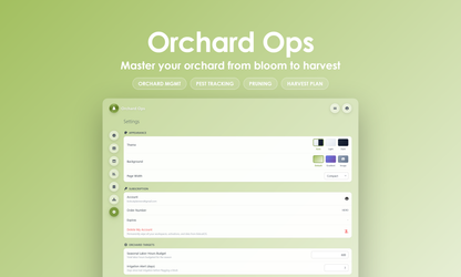 Orchard Ops - Settings