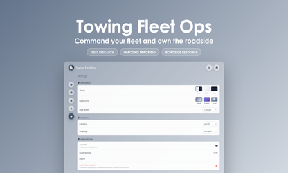Towing Fleet Ops - Settings