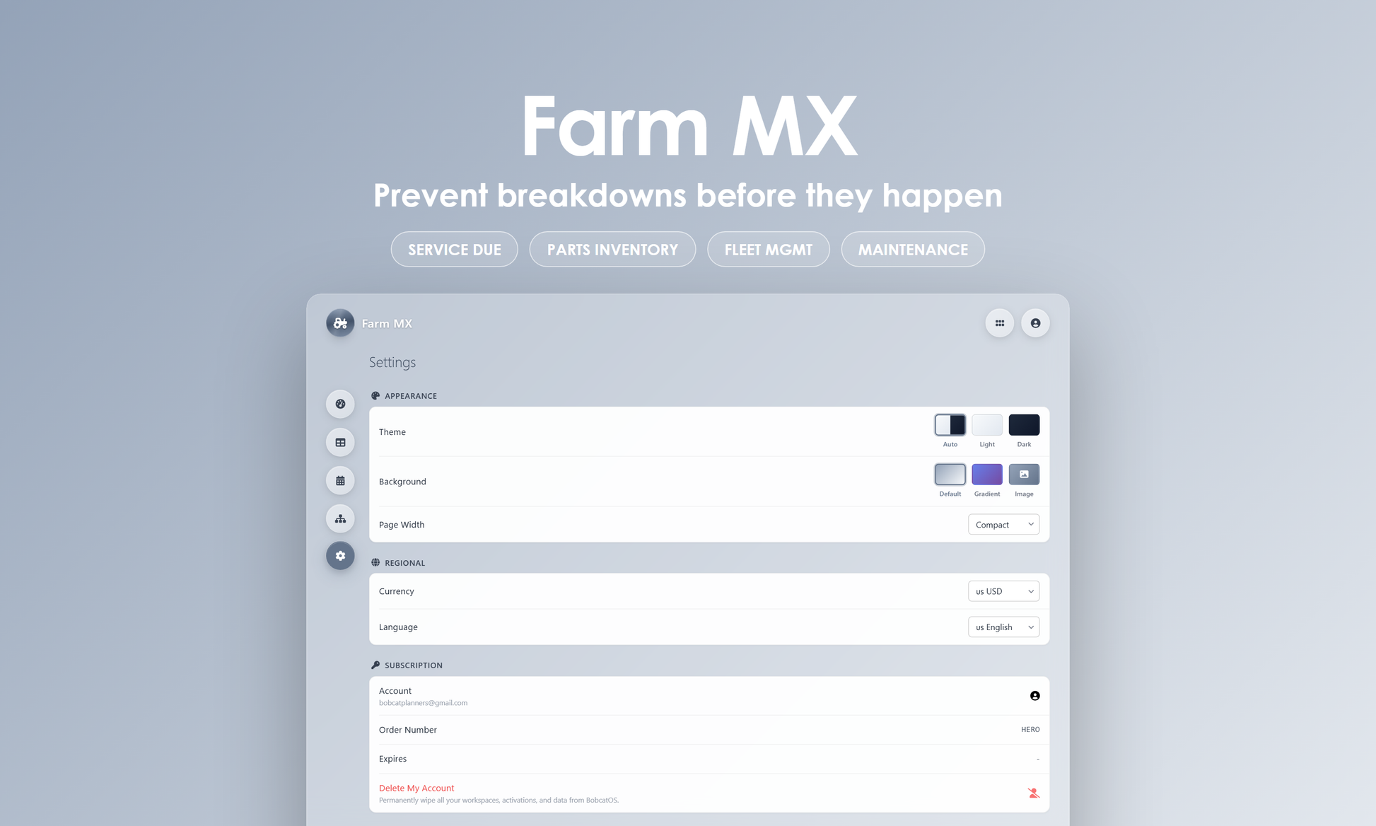 Farm MX - Settings
