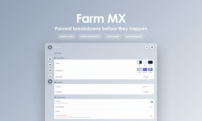 Farm MX - Settings