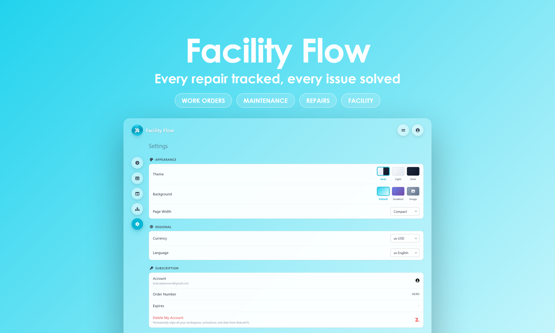 Facility Flow - Settings