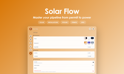 Solar Flow - Settings