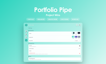 Portfolio Pipe - Settings