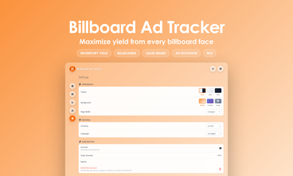 Billboard Ad Tracker - Settings