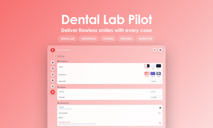 Dental Lab Pilot - Settings
