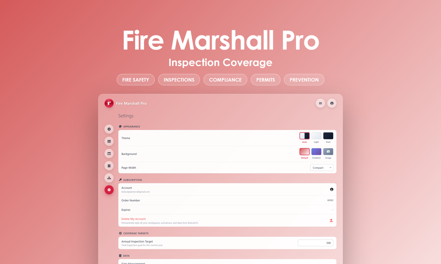 Fire Marshall Pro - Settings