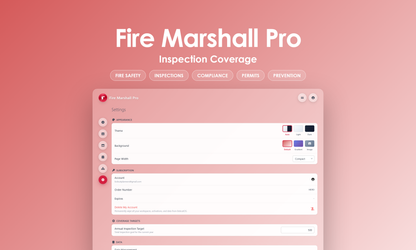 Fire Marshall Pro - Settings